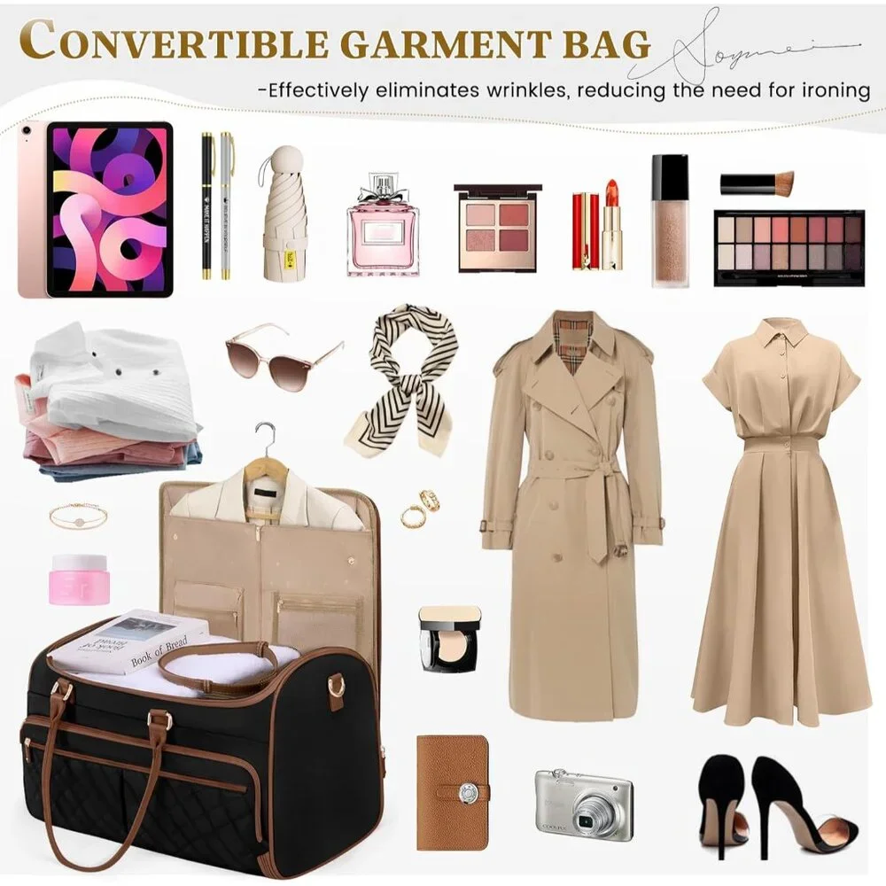 Garment Bags for Travel Women Convertible Garment Duffle Bag for Hanging Clothes - Picture 7 of 7